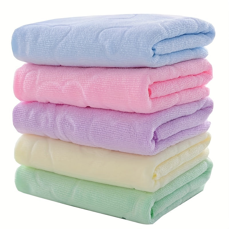 2pcs Microfiber Washcloth Handkerchiefs Soft Absorbent Towel for Home Bathroom