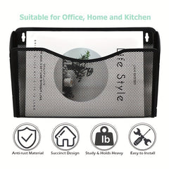 Metal Mesh Pockets Hanging File Organizer Wall File Holder Rack