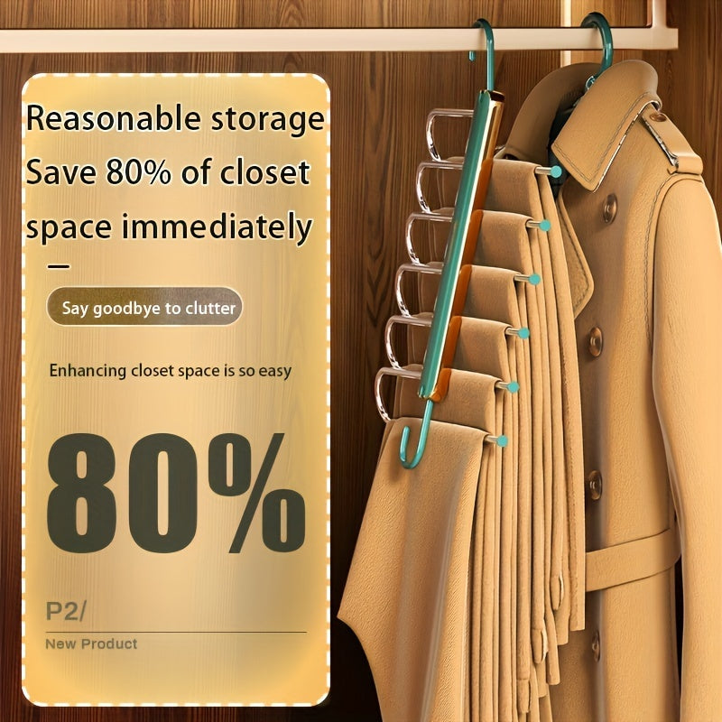 1pc Folding Pants Hangers Anti Slip Magic Storage Hanger For Ties Camisoles