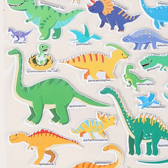 Reusable Waterproof Sticker Book Kids Double Sided Dinosaurs Animals & Vehicles