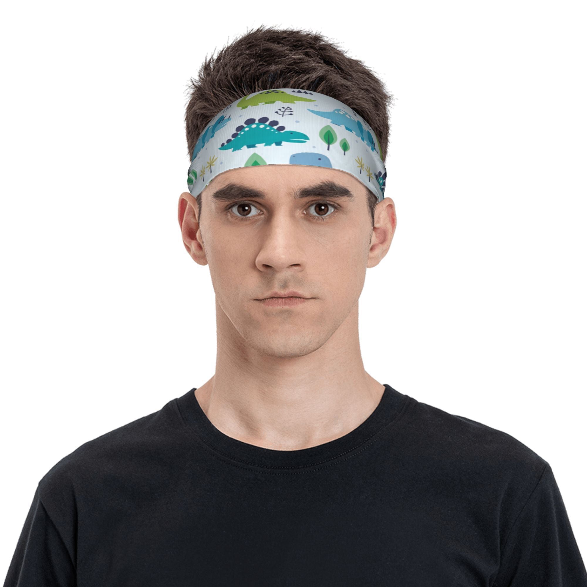 Dinosaur Sports Headband Stretchy Polyester Yoga Gym Running