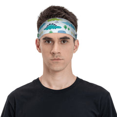 Dinosaur Sports Headband Stretchy Polyester Yoga Gym Running