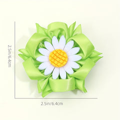 2pcs Daisy Hair Clips for Baby Girls - Flower Duck Billed Clips for Toddler