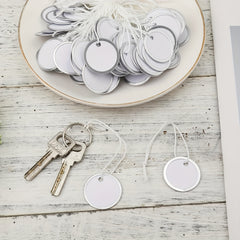 100pcs Metal Rim Key Tags Round Paper Blank Tags