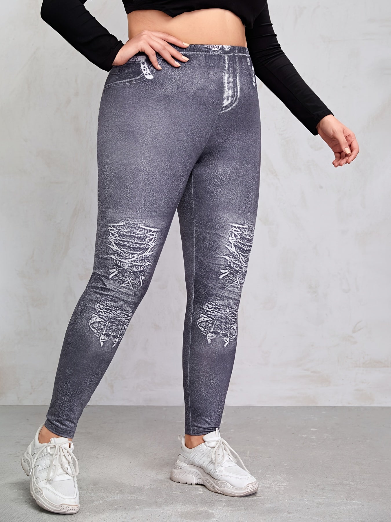  High Rise Skinny Stretch Leggings