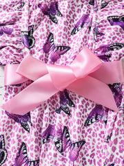 Butterfly Print Ruffle Sleeve Rompers for Kids