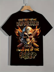 Skull 3d Print Men's T shirt Autumn Tee