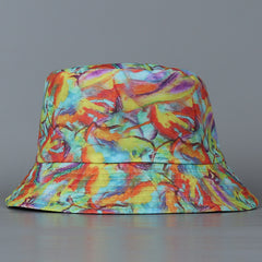 Colorful Graffiti Bucket Hat Abstract Stripes Reversible Fisherman Cap