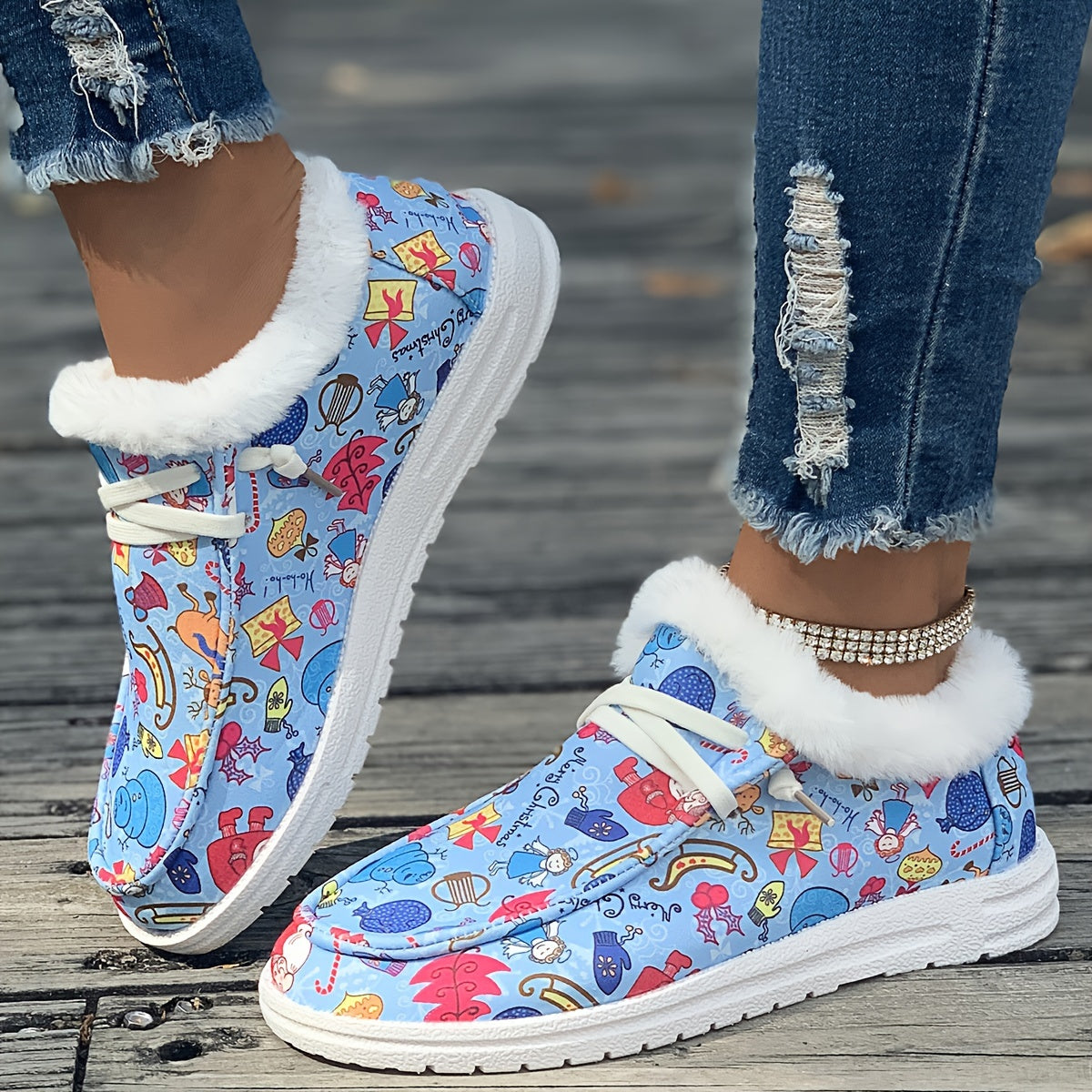 Women's Cartoon Snow Boots Non Slip Warm Winter Shoes