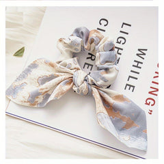 Tie Dye Retro Rabbit Ears Large Scrunchies Bowknot Hair Rope Ponytail Holder
