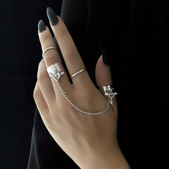 Tassel Ring Lock And Key Pendants Linked Chain Party Accessory