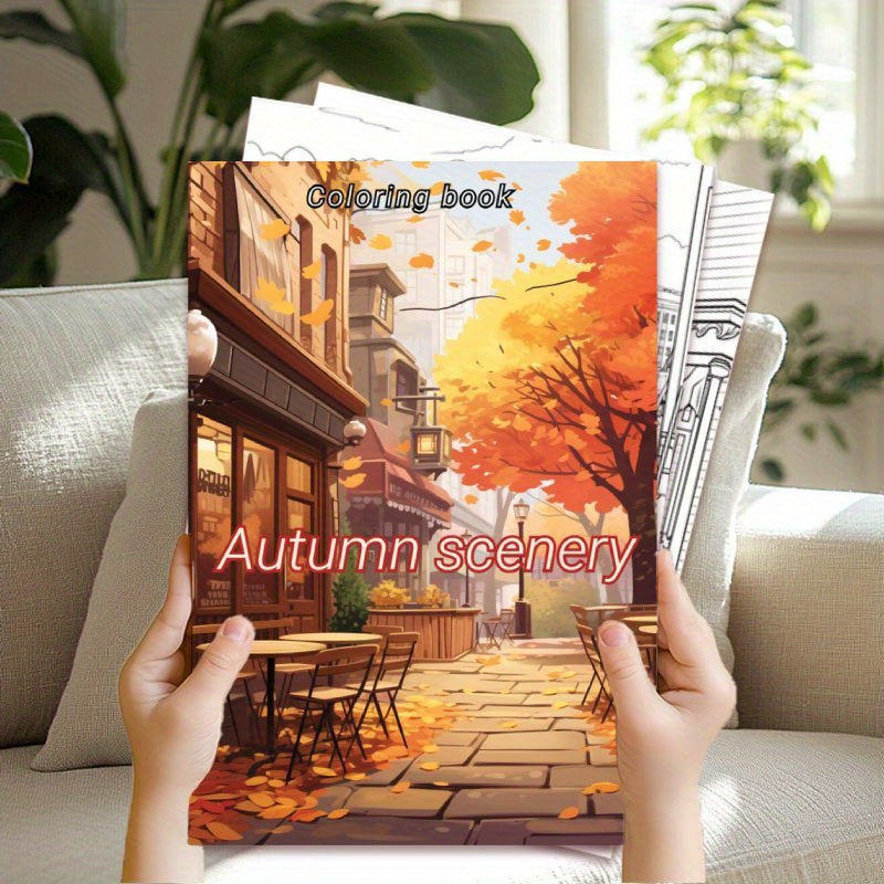 Autumn Landscape Coloring Book for Relaxation