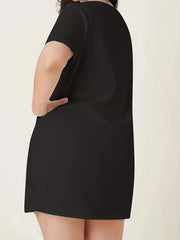  Casual Nightdress Women's Plus Paw & Letter Print Sleep Dress