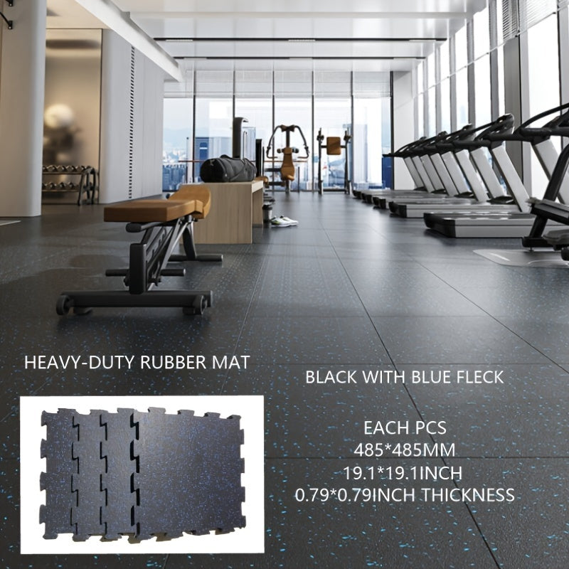 4pcs Upgraded High Rubber Fitness Mats - 20mm Thickness Shock Absorption Mats