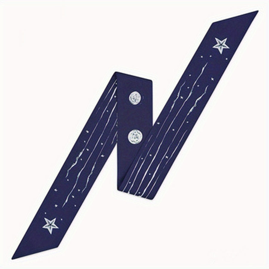 Pentagram Pattern Silky Neck Scarf Retro Handbag Handle Hair Ribbon