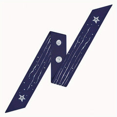 Pentagram Pattern Silky Neck Scarf Retro Handbag Handle Hair Ribbon