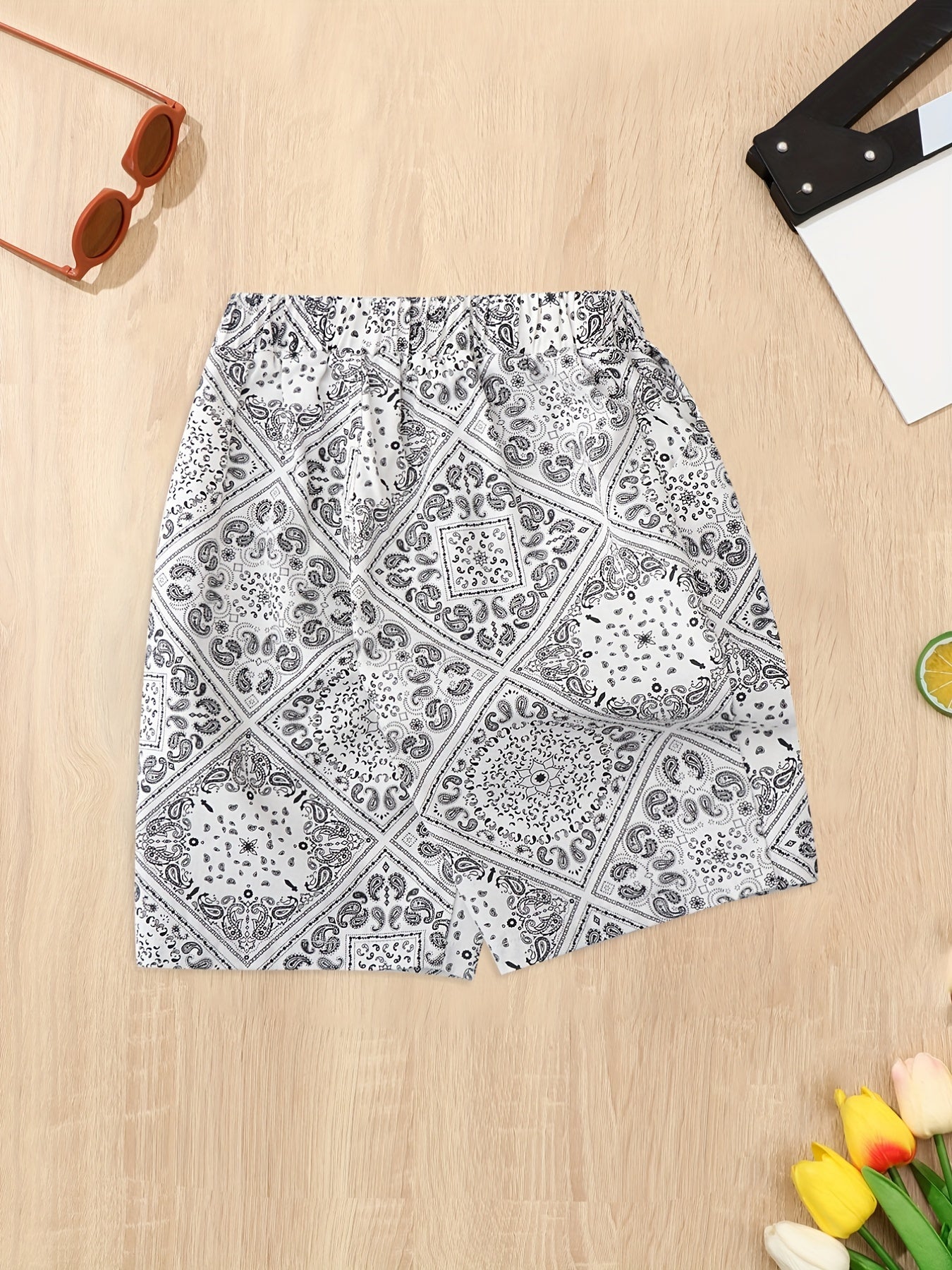 Boys Cotton Paisley Graphic Casual Shorts - Summer Style
