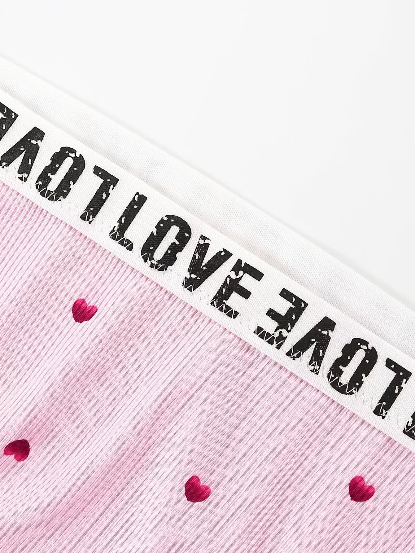  Heart Print Bra & Panty Set Medium Stretch
