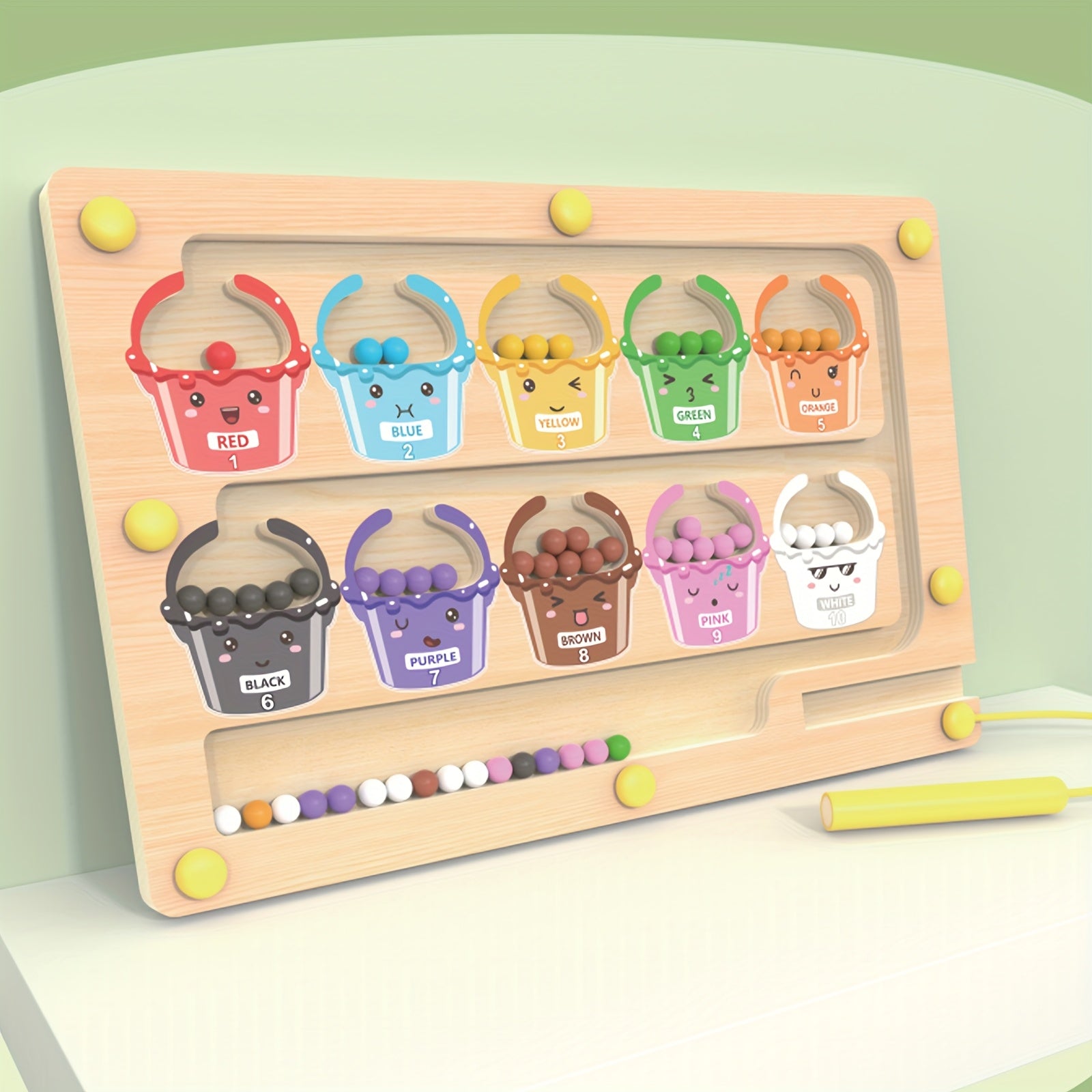 Wooden Train Maze Toy & Number Sorting Puzzle - Enhances Fine Motor Skills