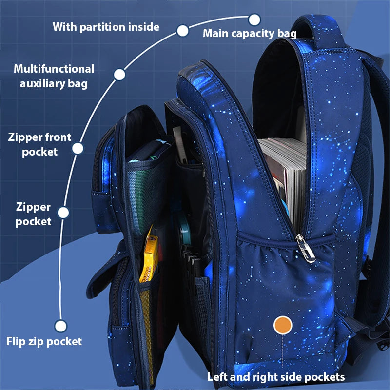 Kids School Backpack Orthopedic Boys Girls Waterproof Book Bag