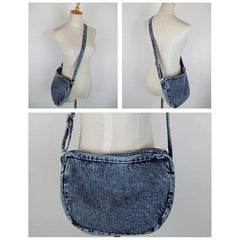 Women Denim Shoulder Bag Large Capacity Crossbody Messenger Bag