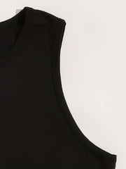 Letter Print Crop Tank Top Sexy Summer Sleeveless Casual Top
