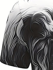 Men's Lion Graphic T shirt Breathable 3D Print Tee