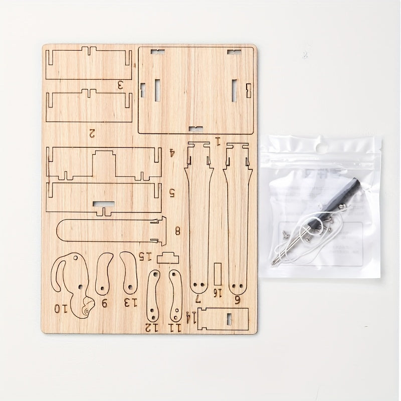 Wooden Monkey Flip Single Pole DIY Assembly Toy Kit