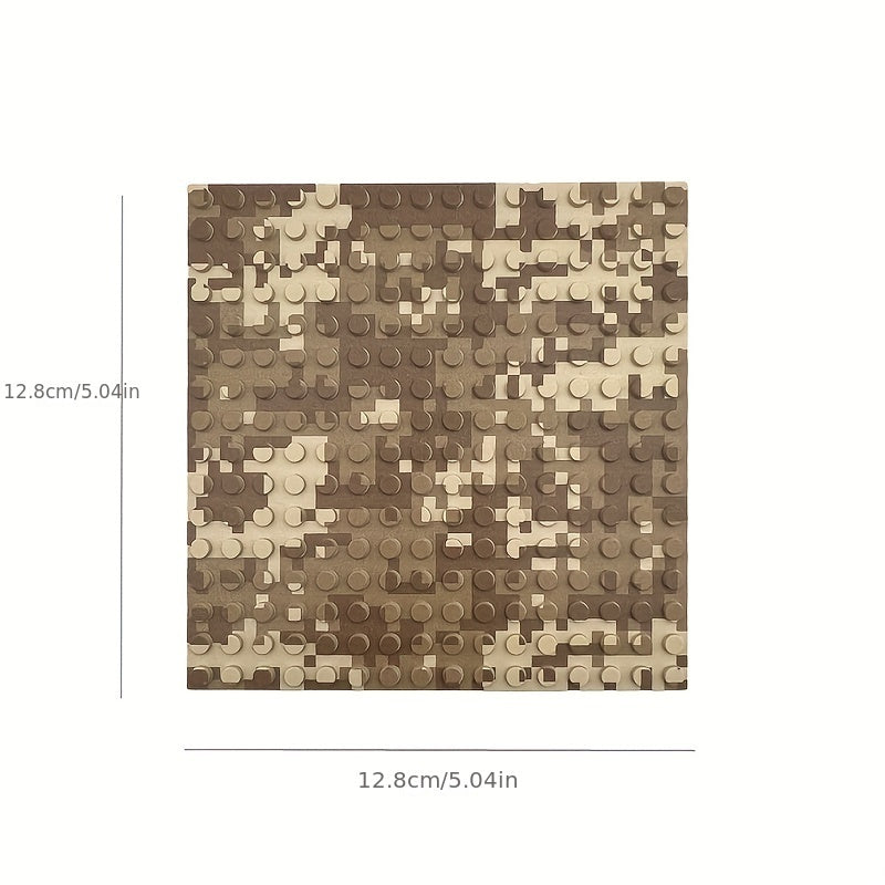 Military Camouflage Base Plate Building Block Toy for Kids
