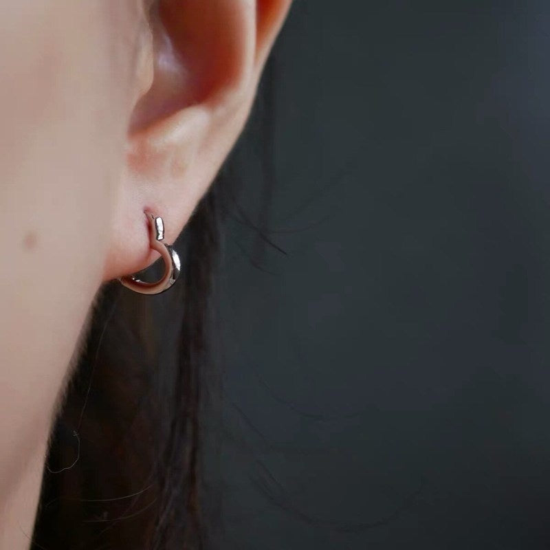 Heart Shape 925 Silver Plated Hoop Earrings For Women