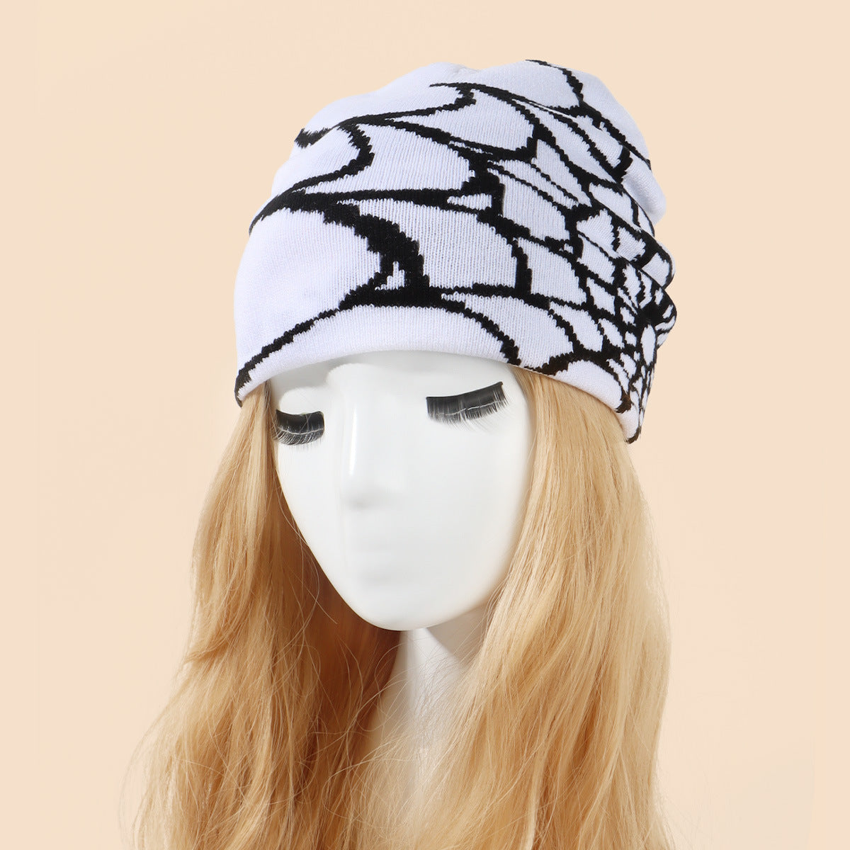 Halloween Spider Pattern Knitted Hat Winter Beanie