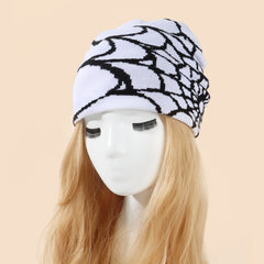 Halloween Spider Pattern Knitted Hat Winter Beanie