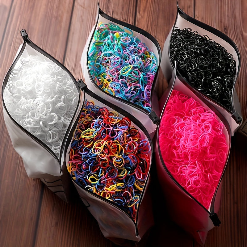 1000pcs Candy Skin Bands Women Colorful Hair Rings Hair Accessories