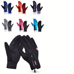 Outdoor Sports Cycling Gloves Touch Screen Zipper Warm Windproof Gloves