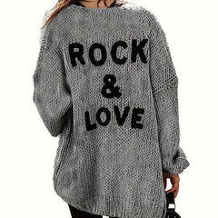Women's Plus Size Letter Pattern Cardigan