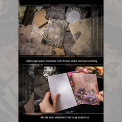 60pcs Retro Dark Series Journal Diary Material DIY Decoration Paper