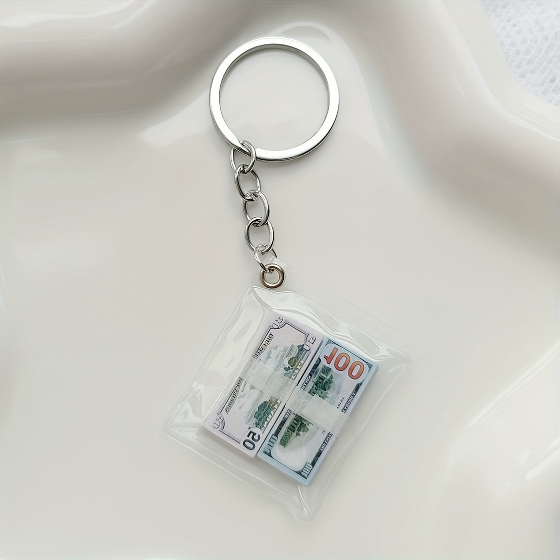 Mini Money Stack Bag Keychain Keyring Gift For Children Kids Accessories
