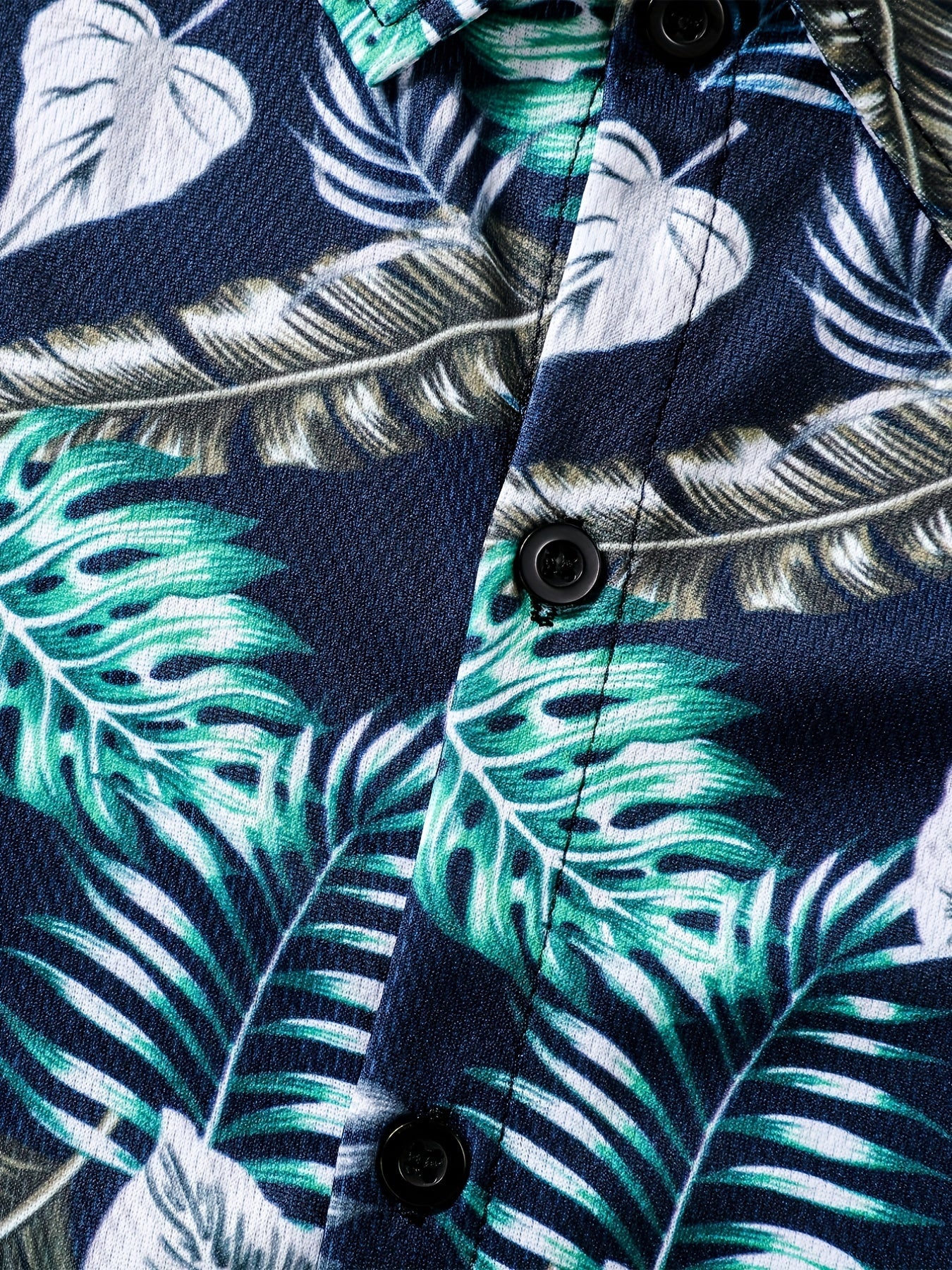 Boys Leaf Print Casual Outfit Shirt & Shorts Set
