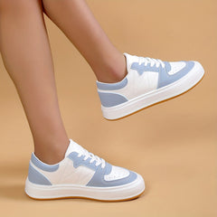 Women's Colorblock Sneakers Low Top Lace Up Shoes