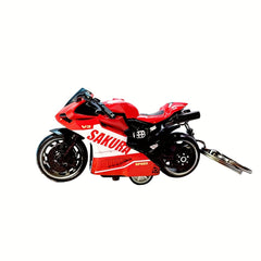 Cartoon Mini Motorcycle Key Chain School Bag Backpack Wallet Pendant Gift