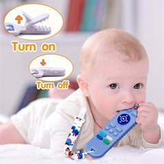 2pcs Soft Silicone Teething Toys For Babies, Remote Control Shape Teething Toys
