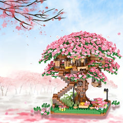 Mini Cherry Bonsai Tree Building Set - Mini Blocks Sakura Tree House Kit