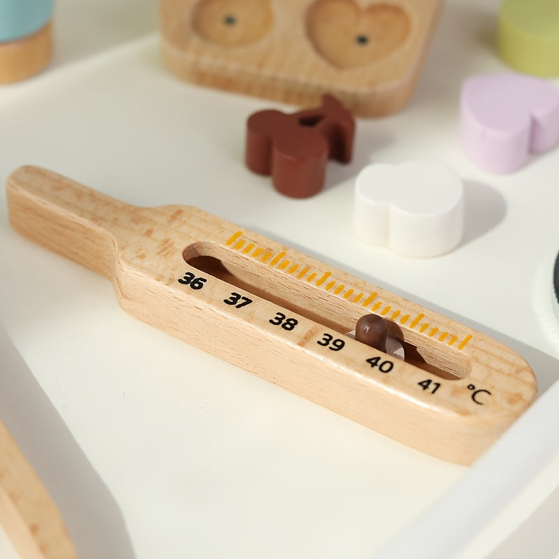 Wooden Playset Medical Kit Doctor Role Play Learning Gift