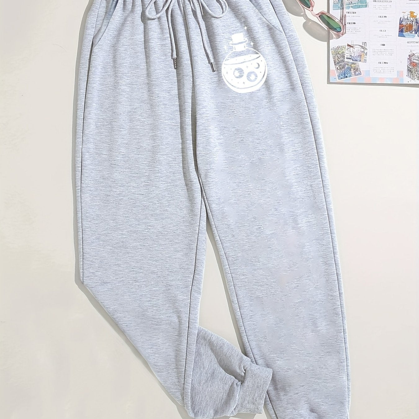 Plus Size Halloween Sports Pants Women's Plus Graphic Print