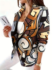  Double Breast Button Long Sleeve Lapel Collar Slim Fit Blazer
