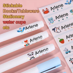 180pcs Transparent Name Sticker Cartoon Waterproof Labels