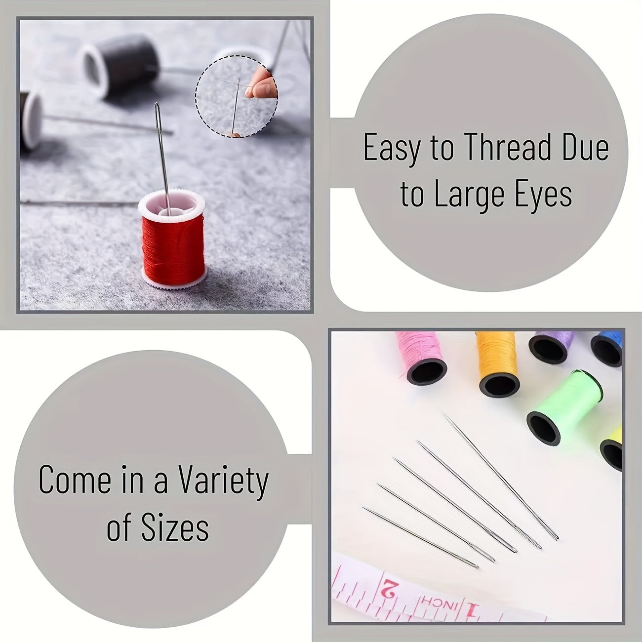 15pcs Big Hole Sewing Needles Household Clothes Quilt Embroider