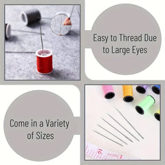 15pcs Big Hole Sewing Needles Household Clothes Quilt Embroider
