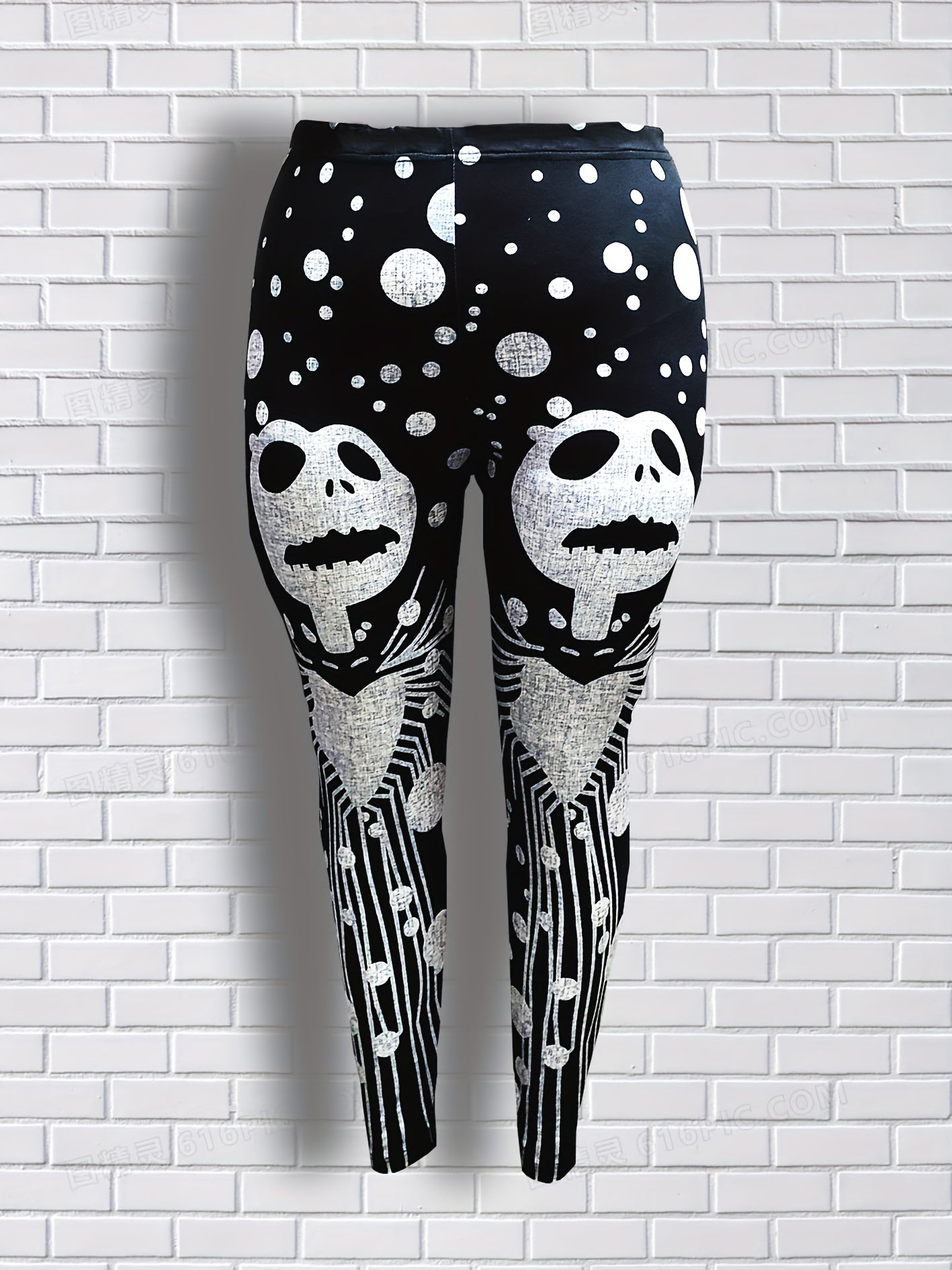  Halloween Goth Leggings Women's Plus Skull Print Leggings