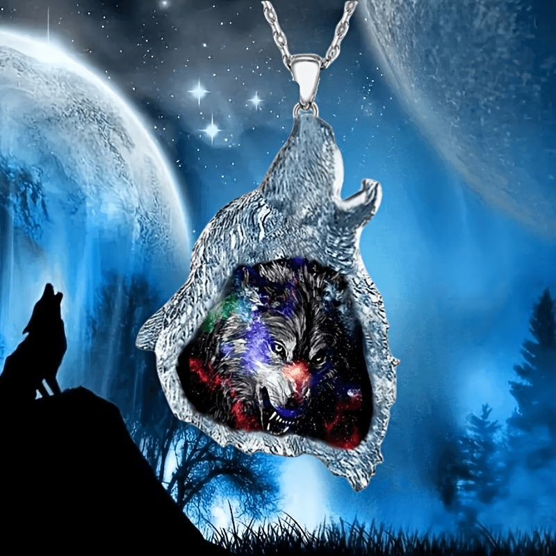 Girl's Wolf King Pendant Necklace Party Jewelry Accessories Birthday Gift